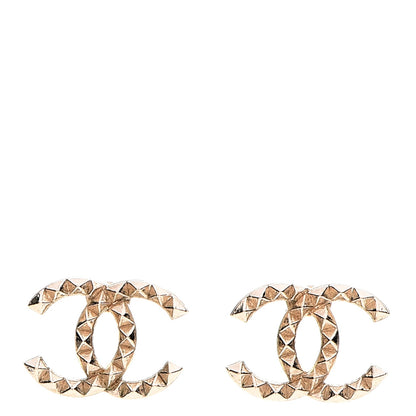 Chanel Studded CC Earrings Gold 1 of 6