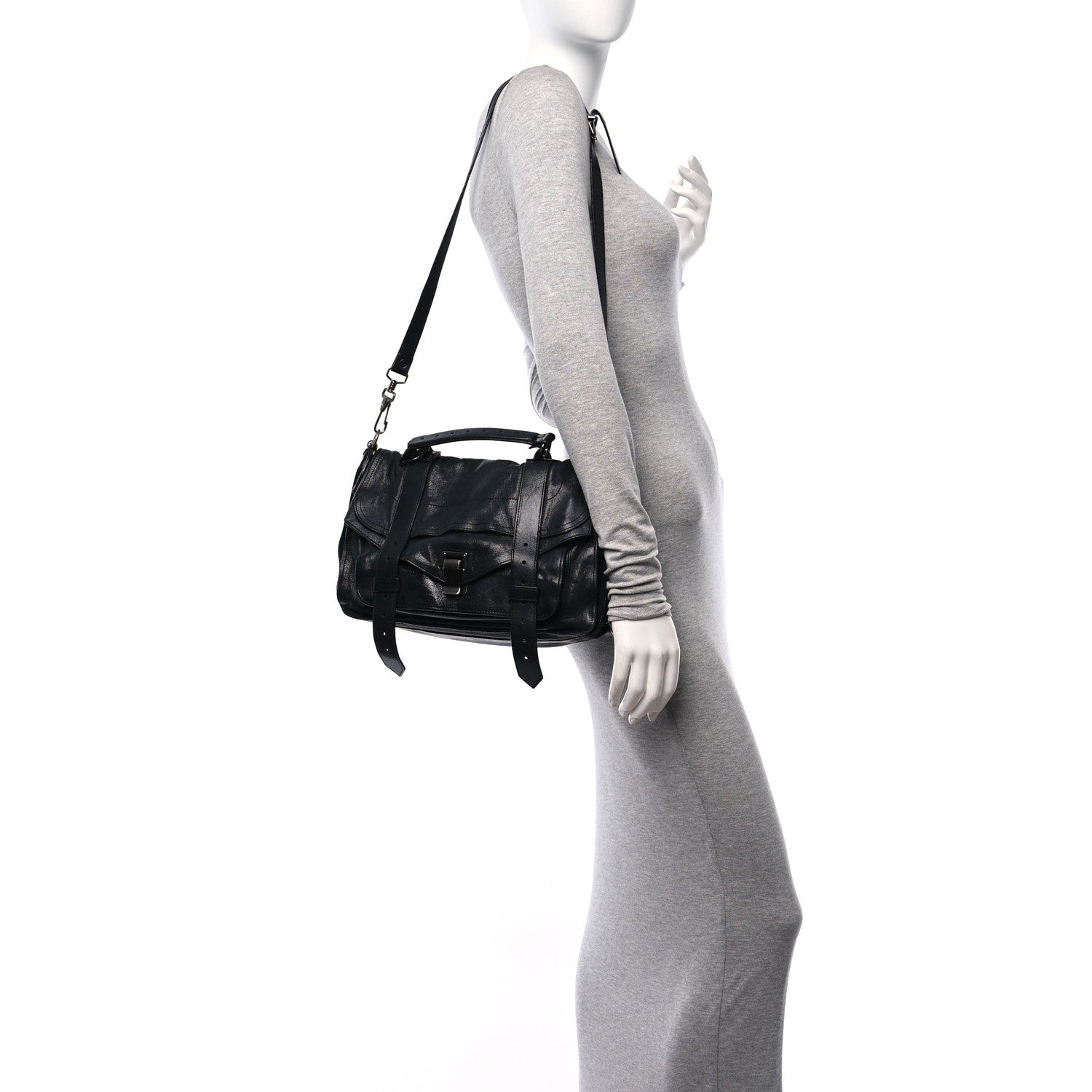 Proenza Schouler Lambskin Medium PS1 Plus Zip Satchel Black 2 of 16