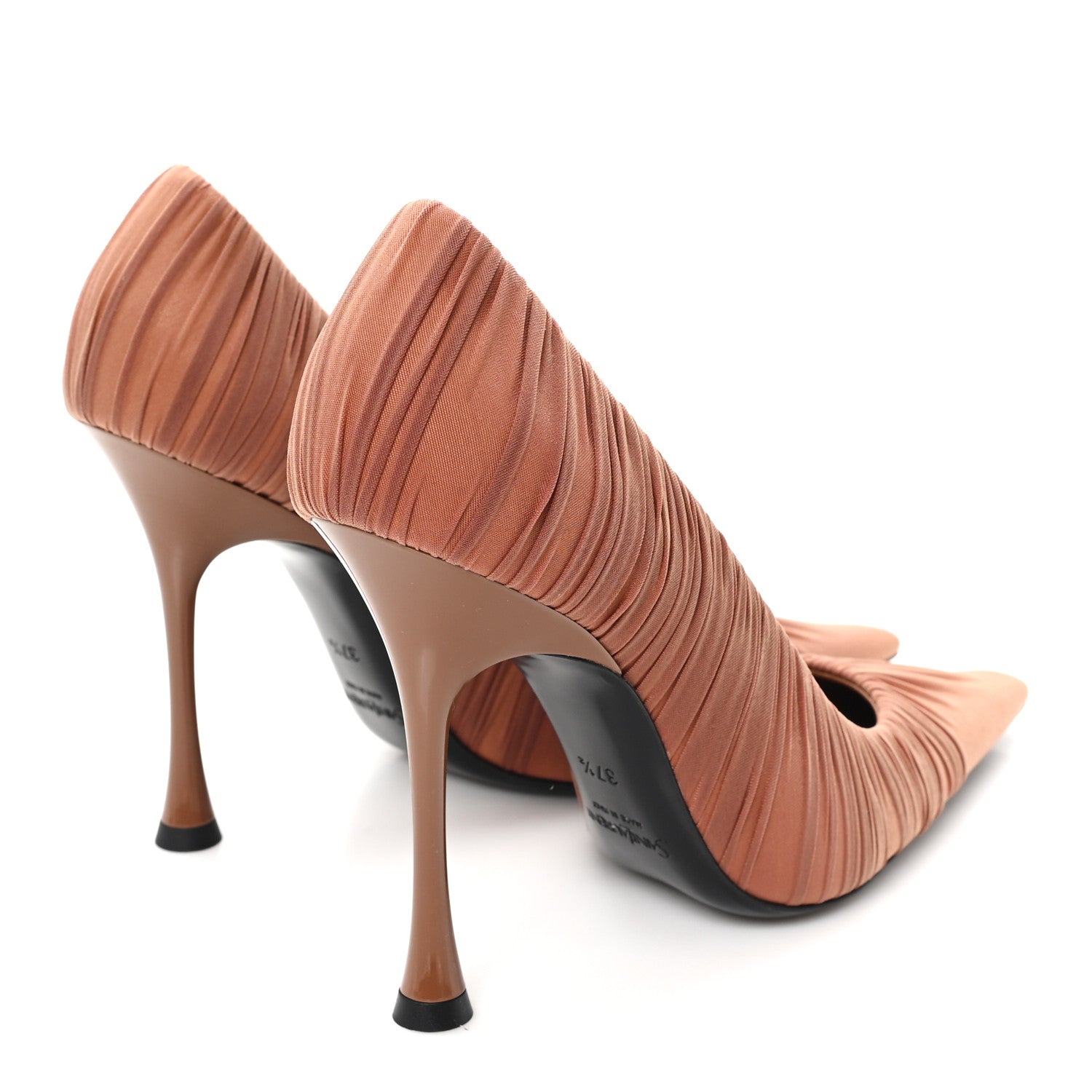 Saint Laurent Satin Emmanuelle 110 Pump 37.5 Cappuccino 5 of 10