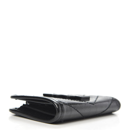 Saint Laurent Crinkled Calfskin Matelasse Monogram Niki Card Holder Black 4 of 8