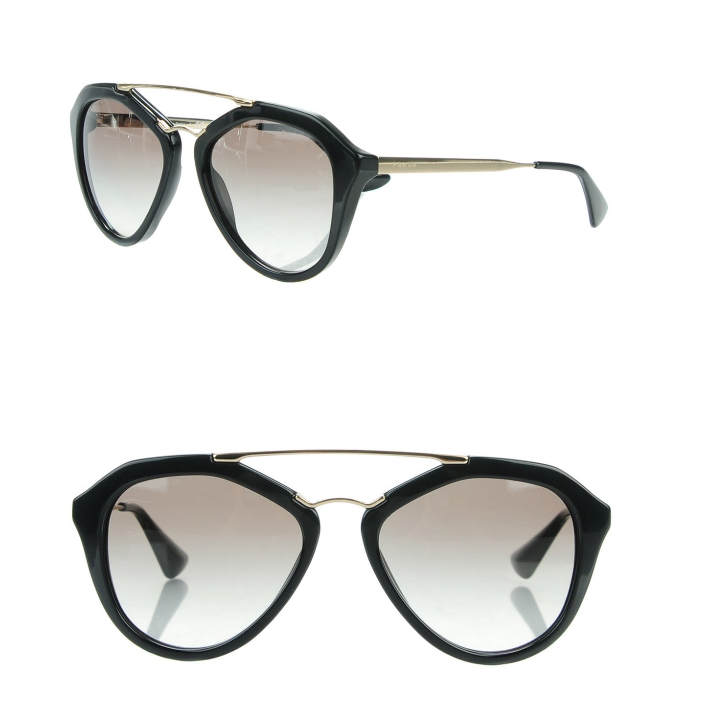 Acetate Metal Cinema Sunglasses SPR 12Q Black