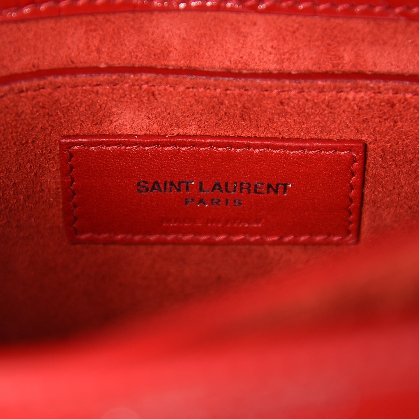 Calfskin Crocodile Embossed Medium Monogram Sunset Rouge Eros