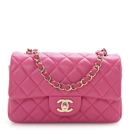 Chanel Lambskin Quilted Mini Rectangular Flap Fuchsia 1 of 11
