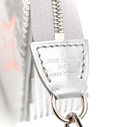 Louis Vuitton Satin Sequin Monogram Giant Pochette Accessories Silver Pink 6 of 9