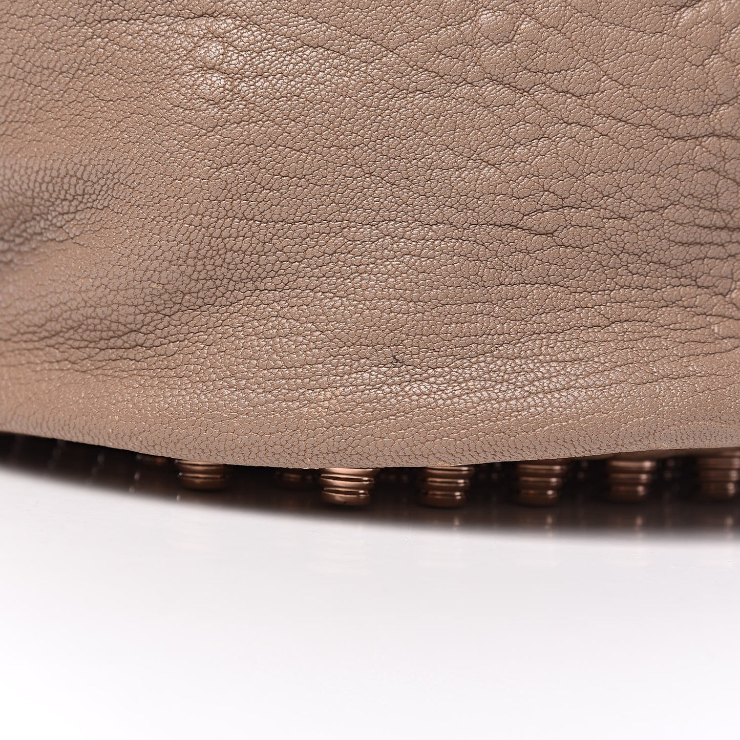 Pebbled Lambskin Diego Bucket Bag Latte
