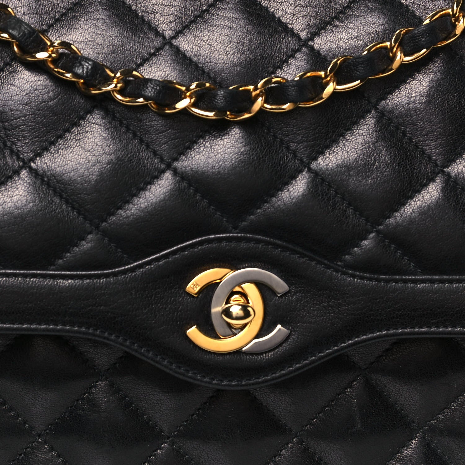 Chanel Lambskin Quilted Medium Double Flap Bag Black 7 of 19