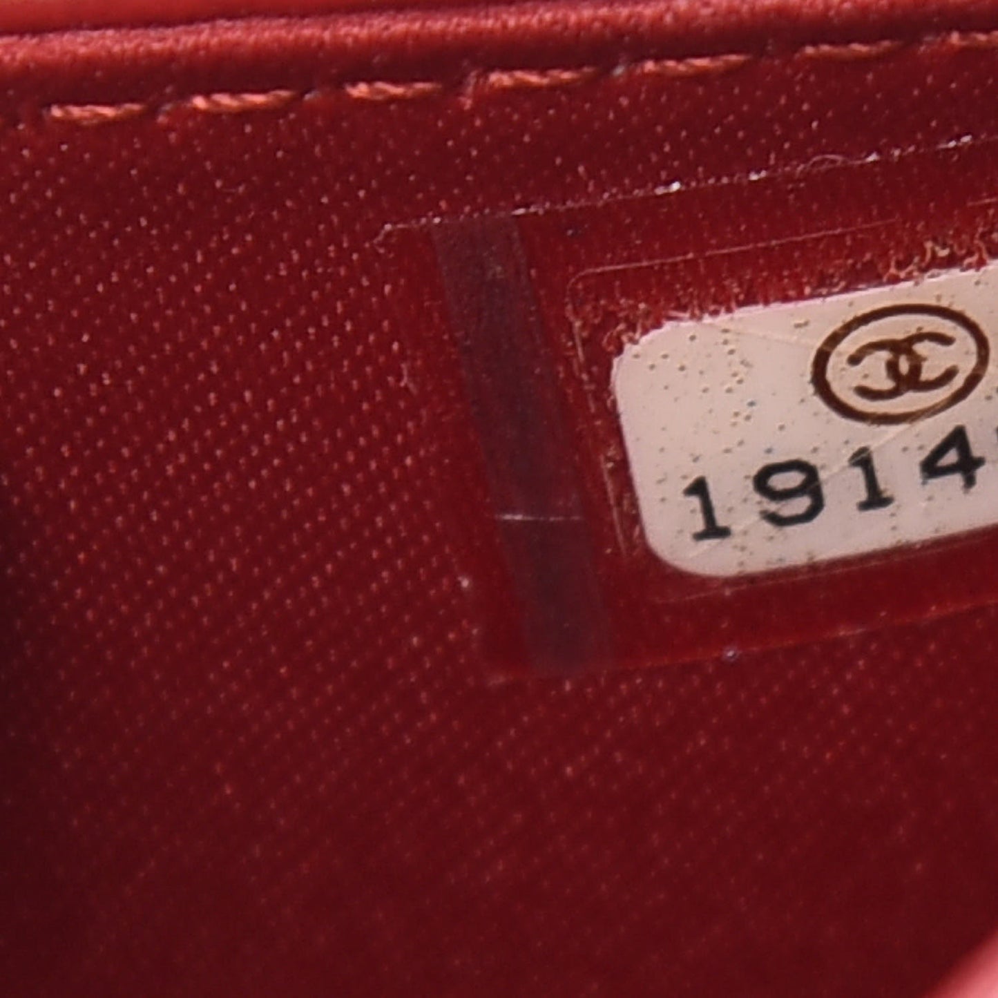 Lambskin Camellia Embossed Wallet On Chain WOC Red