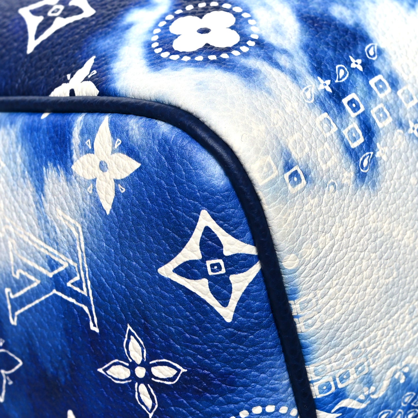 Cowhide Monogram Bandana Keepall Bandouliere 50 Blue