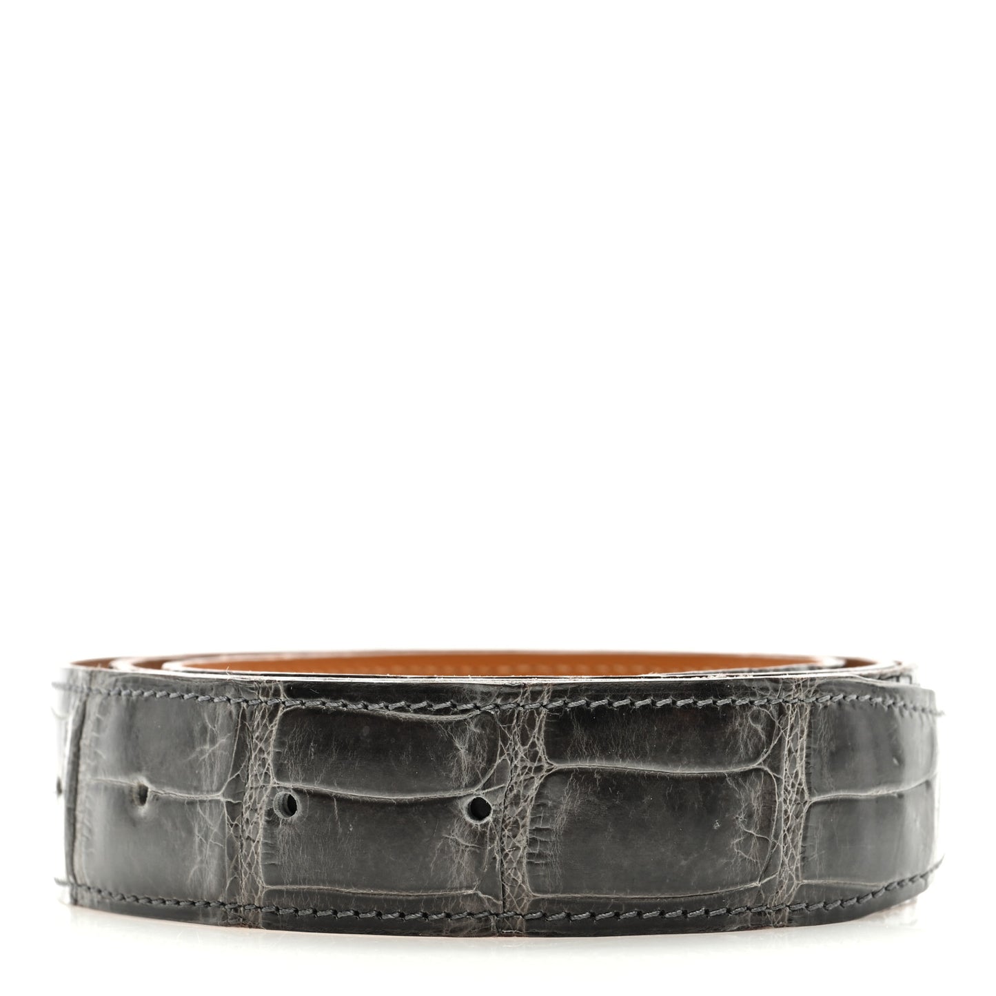 Shiny Porosus Crocodile 32mm Belt Strap 95 38 Graphite