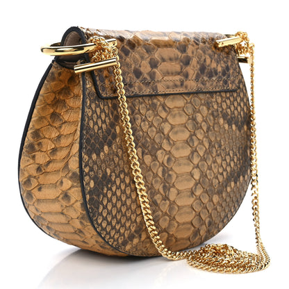 Chloe Snakeskin Mini Drew Shoulder Bag Curry Yellow 3 of 13