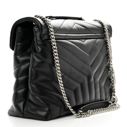 Saint Laurent Calfskin Y Quilted Monogram Medium Loulou Chain Satchel Black 3 of 10