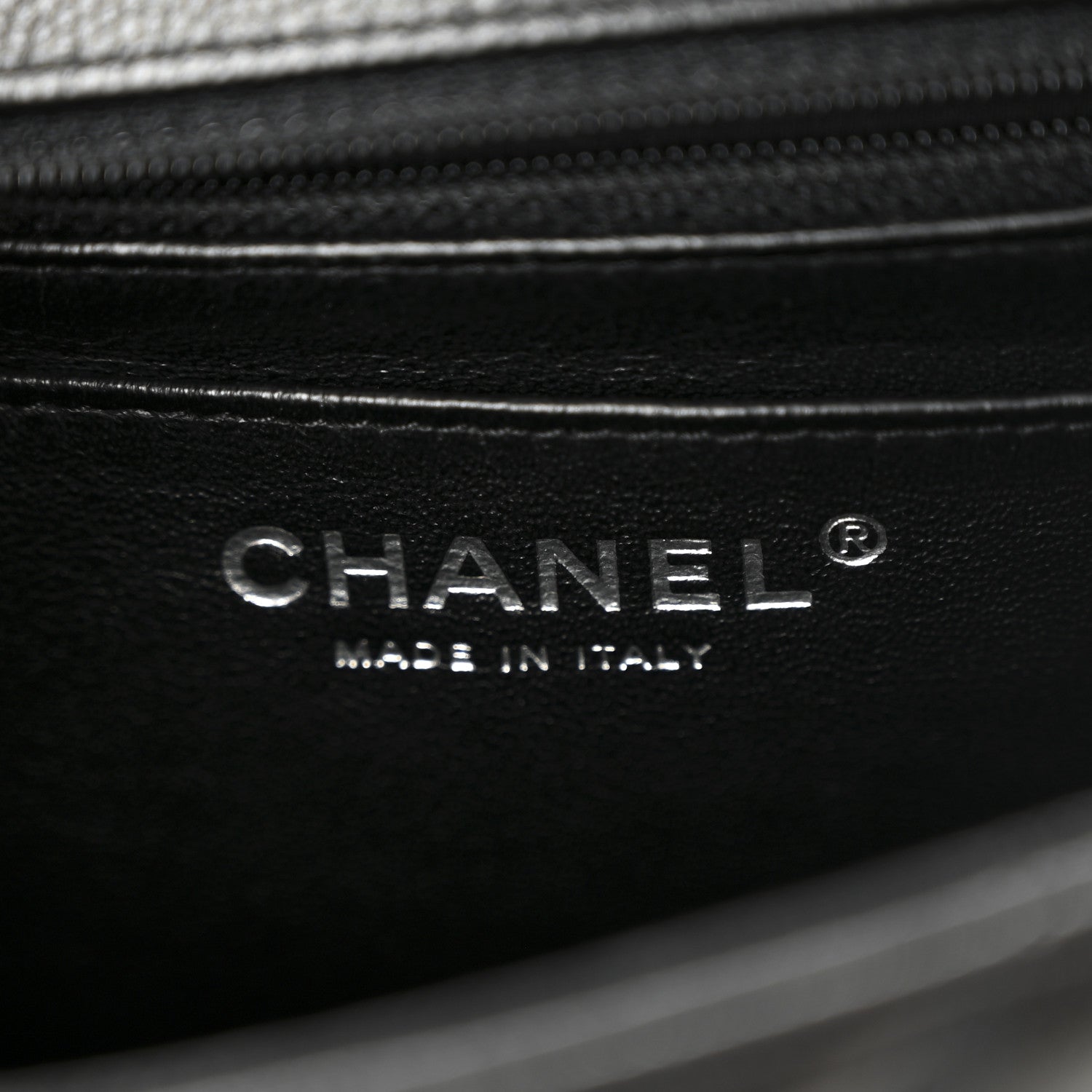 Chanel Caviar Chevron Quilted Mini Square Flap Black 6 of 10