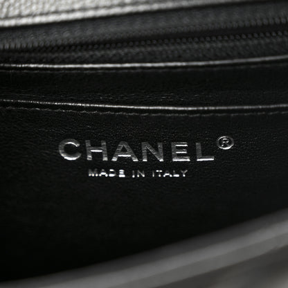 Chanel Caviar Chevron Quilted Mini Square Flap Black 6 of 10