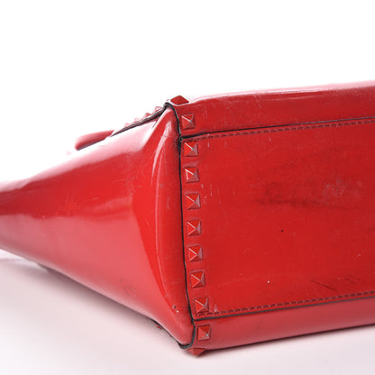 Valentino Garavani Patent Monochrome Rockstud Double Handle Tote Rosso Valentino 13 of 15