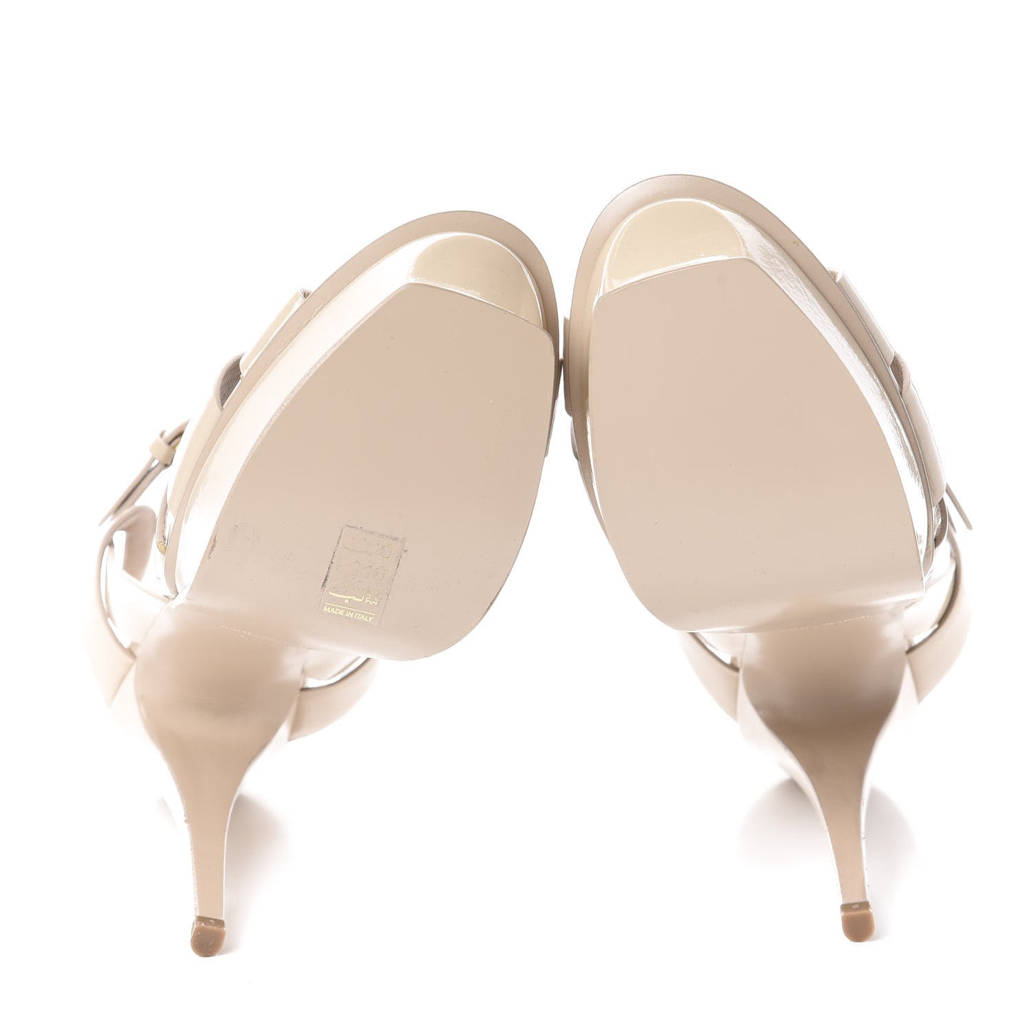 Patent Tribute 105 Platform Sandals 41.5 Nude Powder