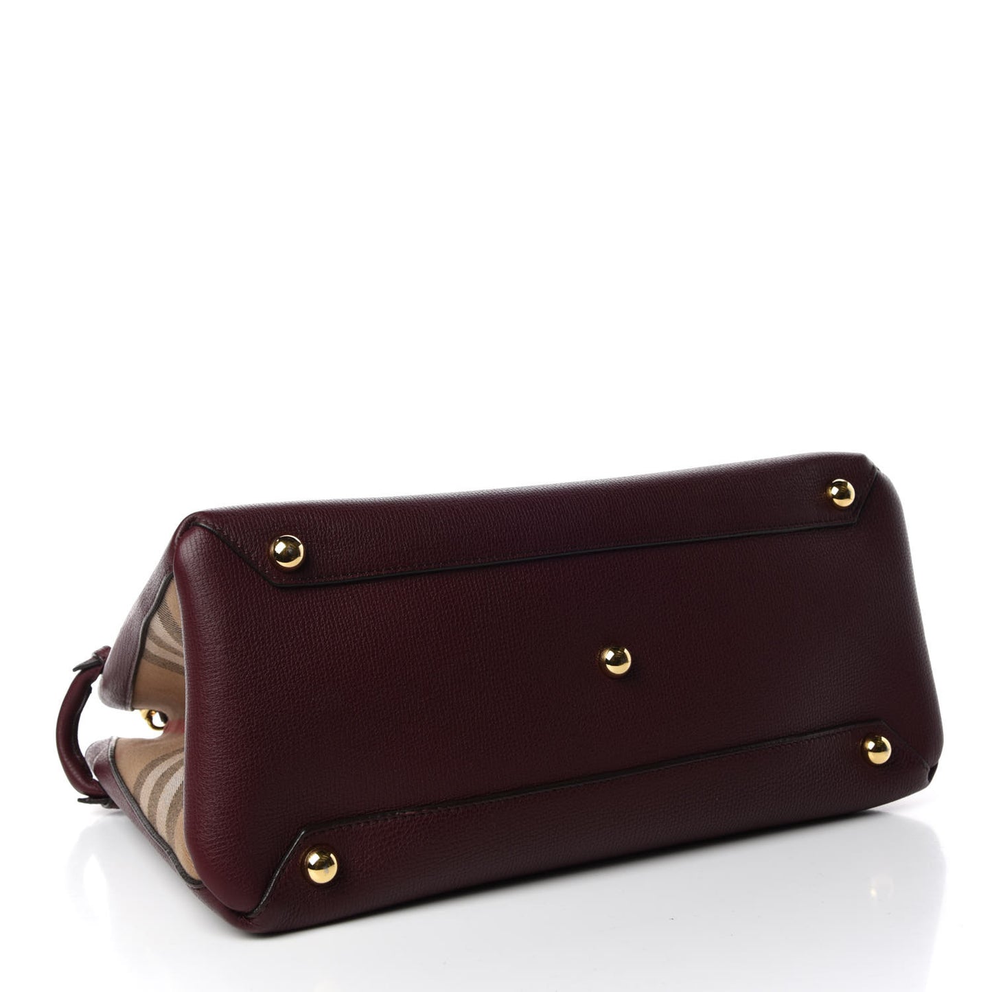 Grainy Calfskin House Check Medium Banner Tote Elderberry