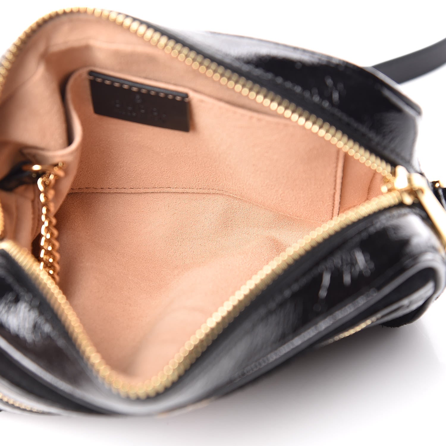 Gucci Suede Patent Web Mini Ophidia Shoulder Bag Black 7 of 14