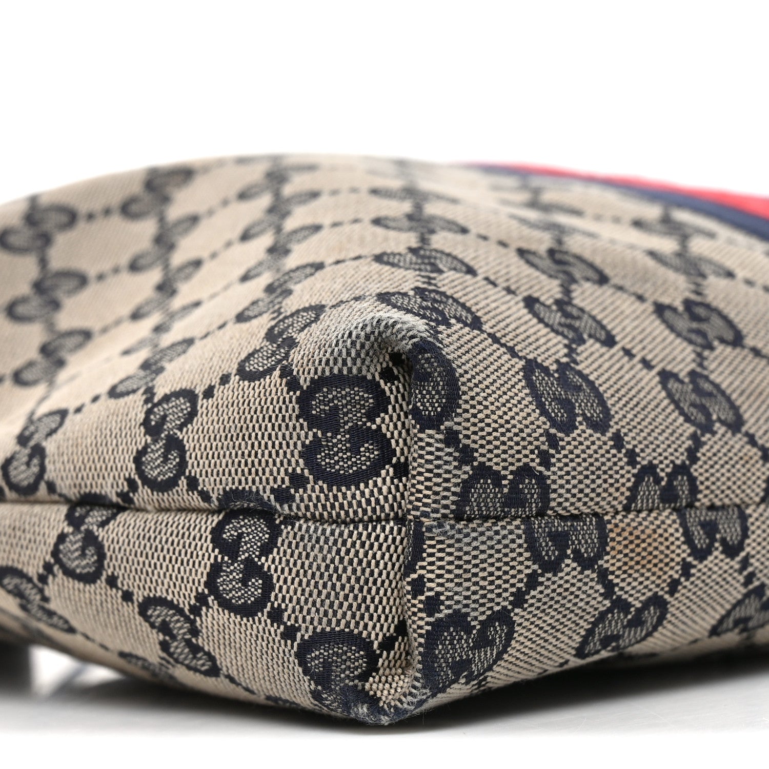 Gucci GG Supreme Monogram Web Flat Messenger Bag Navy 9 of 10