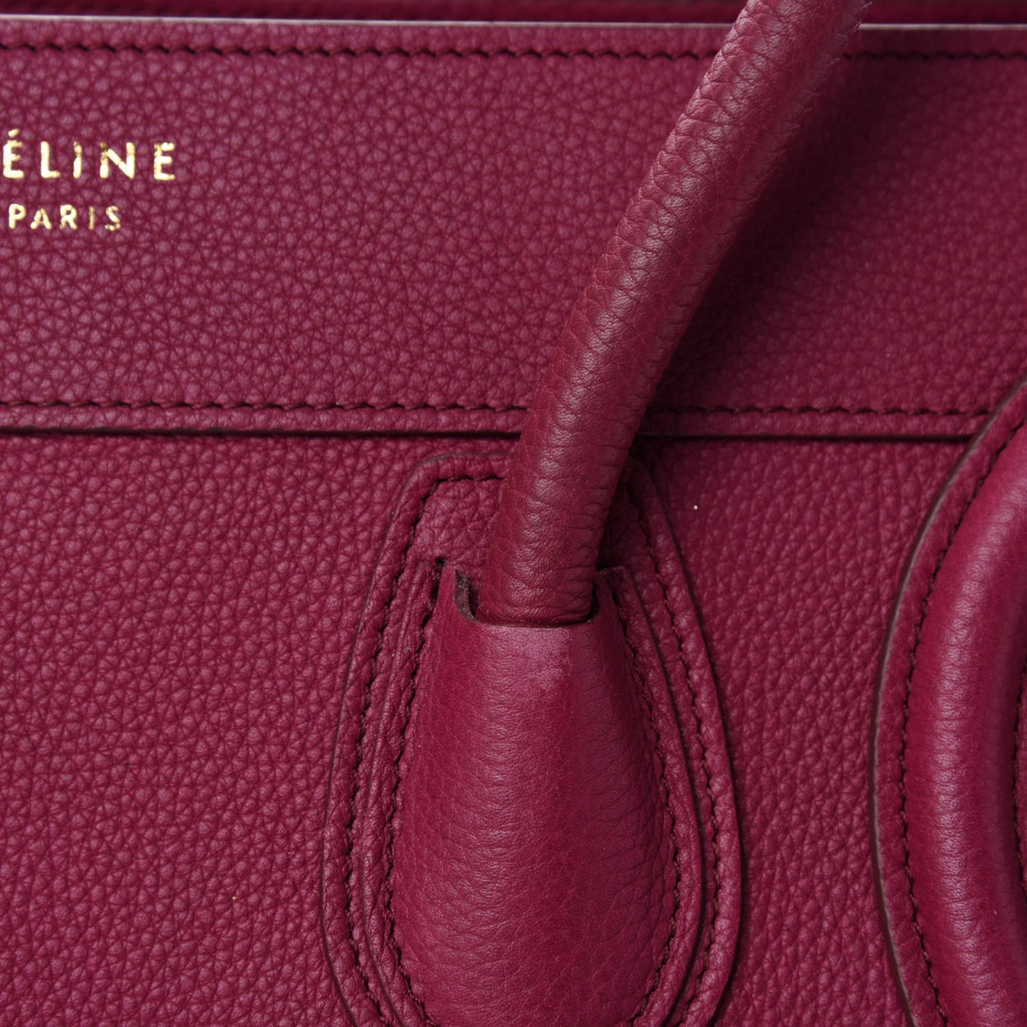 Drummed Calfskin Micro Luggage Plum