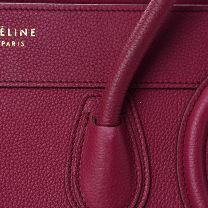 Celine Drummed Calfskin Micro Luggage Plum 10 of 14