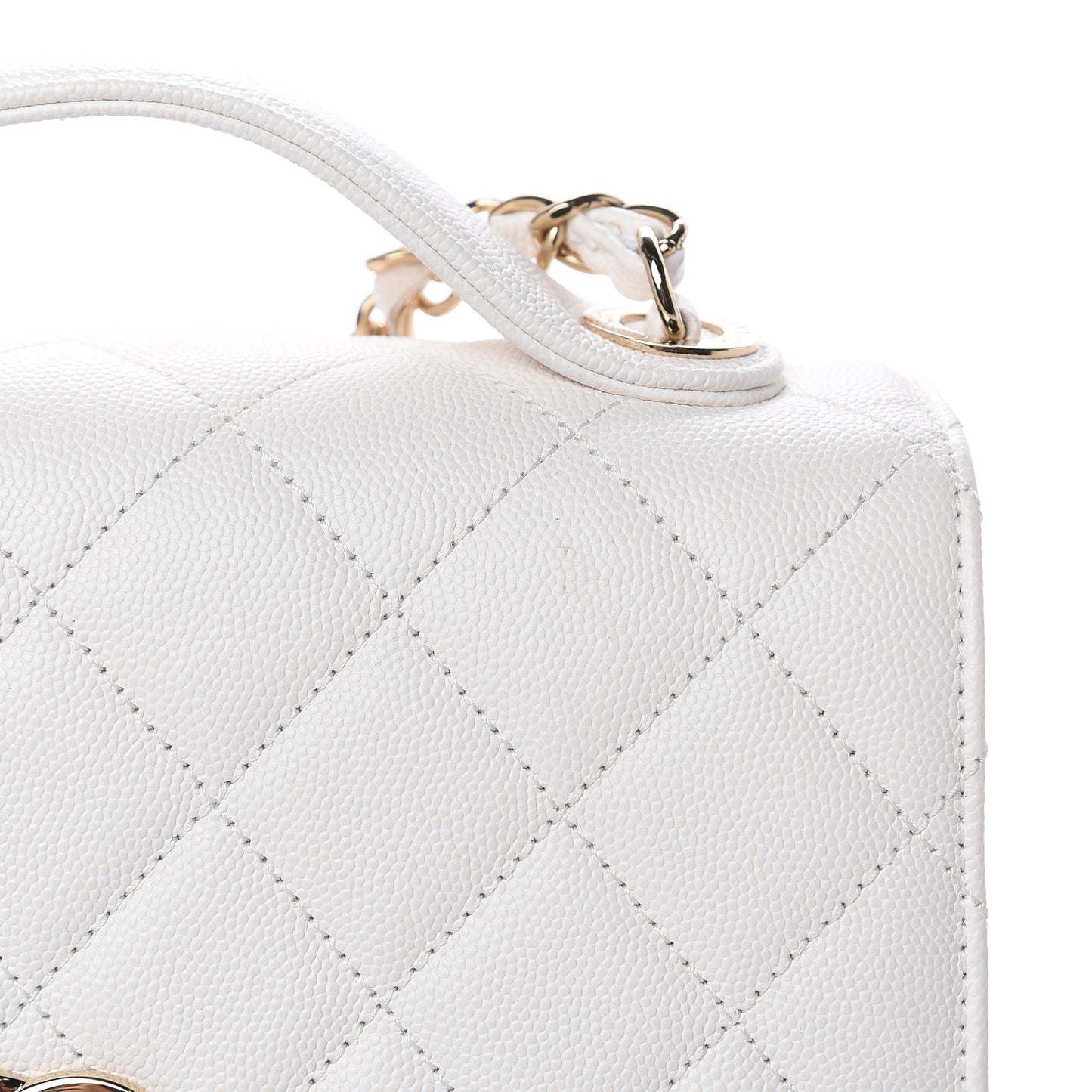 Caviar Quilted Medium Business Affinity Flap White