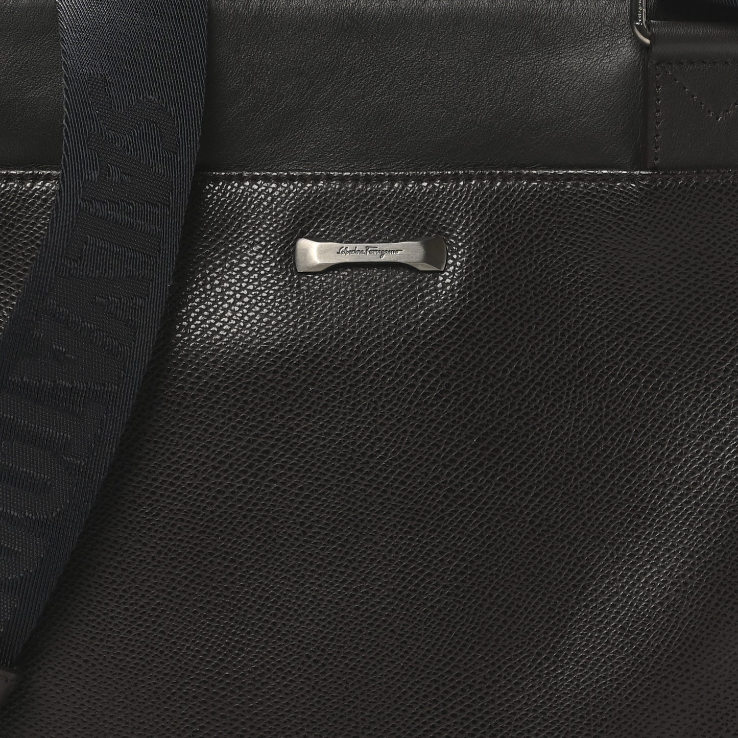 Stamped Calfskin Crossbody Bag Brown