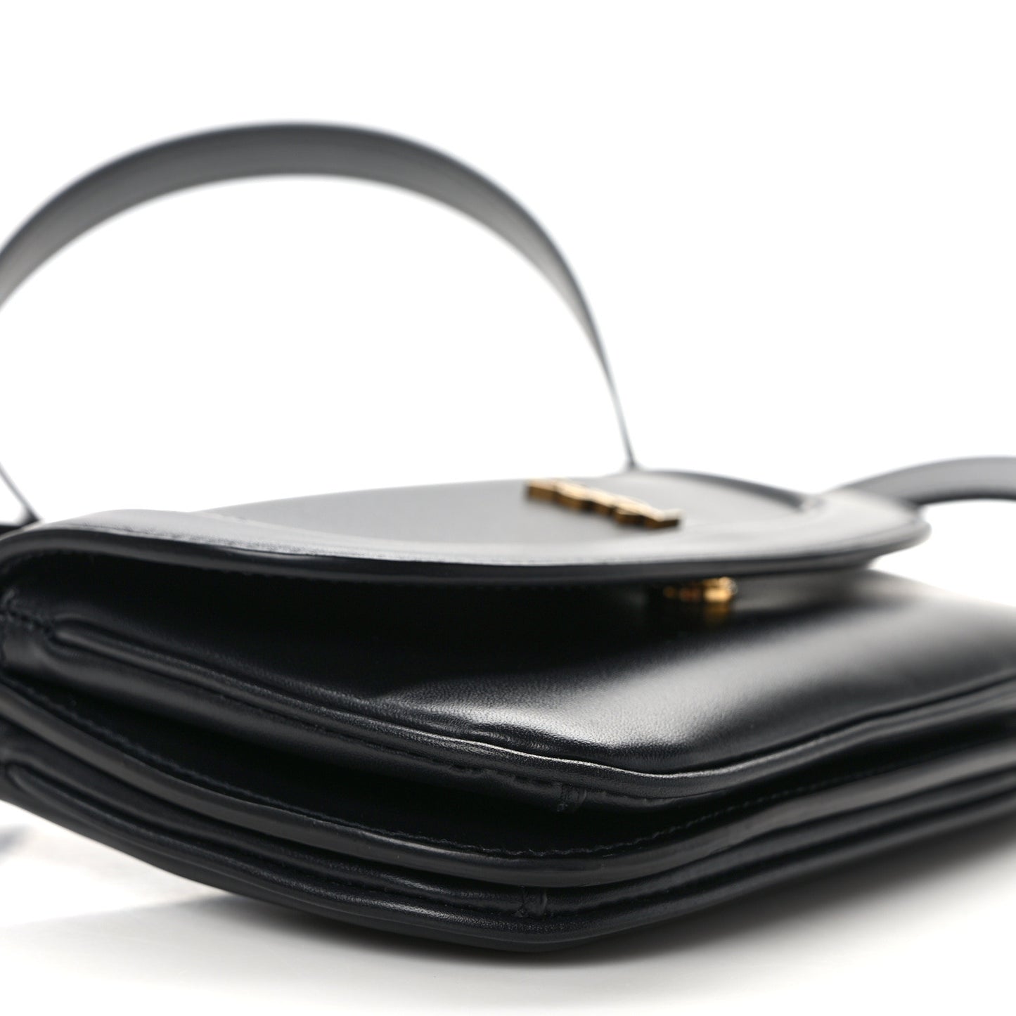 Smooth Calfskin Small Charlie Shoulder Bag Black