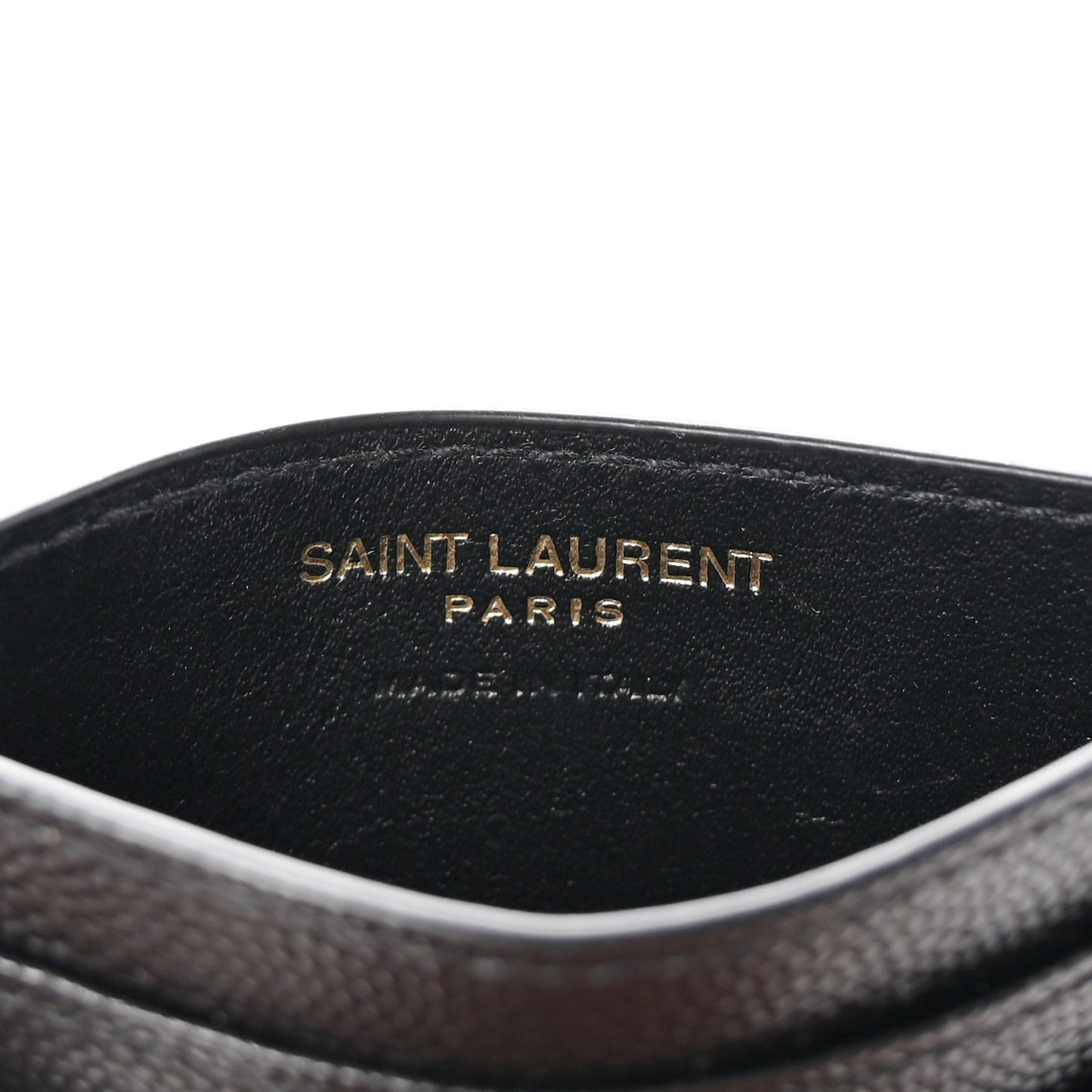 Grain De Poudre Matelasse Chevron Monogram Credit Card Case Black