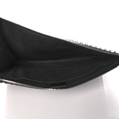 Fendi Vitello Elite Mink Fur Studded Karlito Zip Around Pouch Black 5 of 14