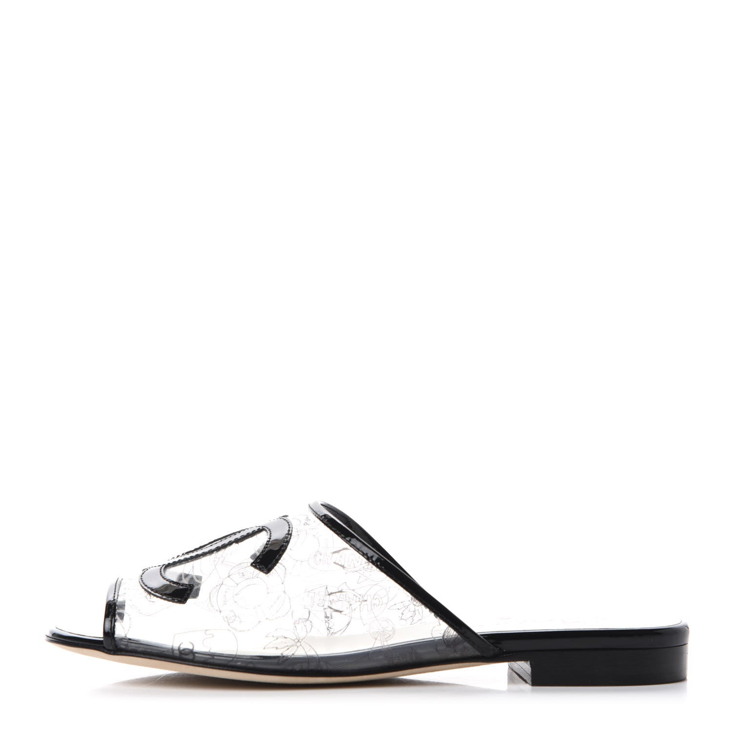 Chanel Patent Calfskin PVC Mule 36 Transparent Black 1 of 9