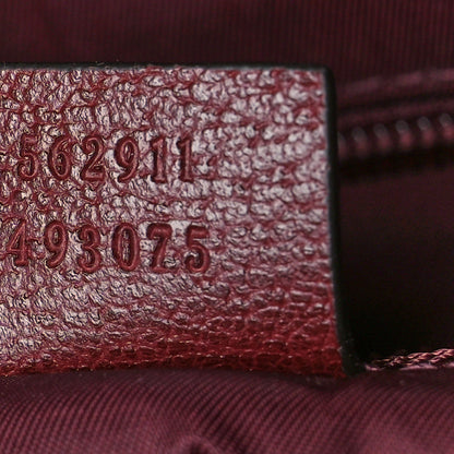 Gucci GG Monogram Script Logo Large Double Pocket Backpack Sahara Rubino Bordeaux 9 of 11