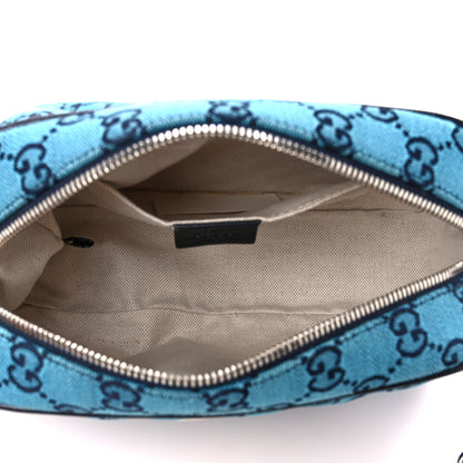Gucci Monogram Multicolor Matelasse Diagonal Small GG Marmont Chain Shoulder Bag Light Blue 4 of 10