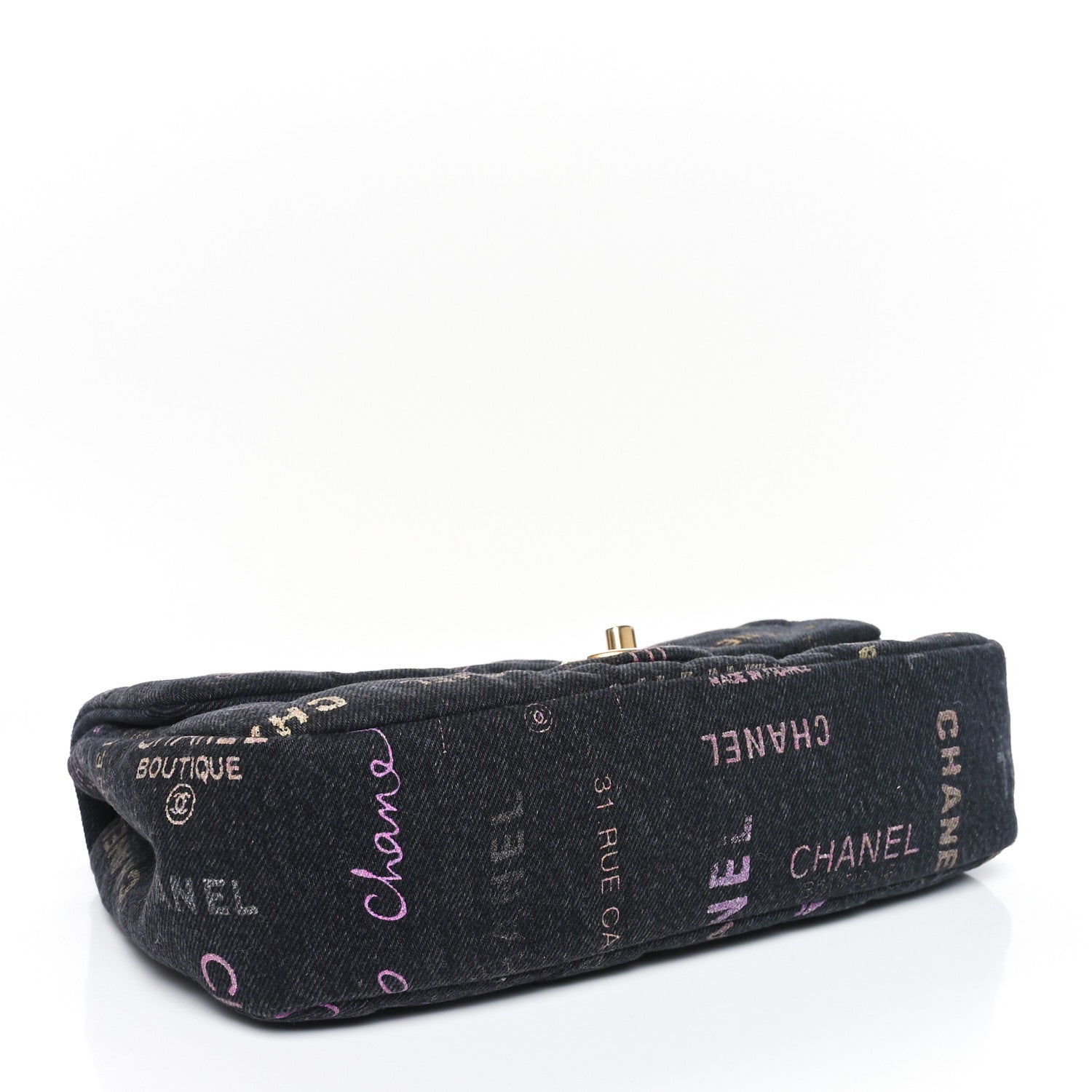 Chanel Denim Quilted Denim Mood Large Flap Black Multicolor 4 of 11