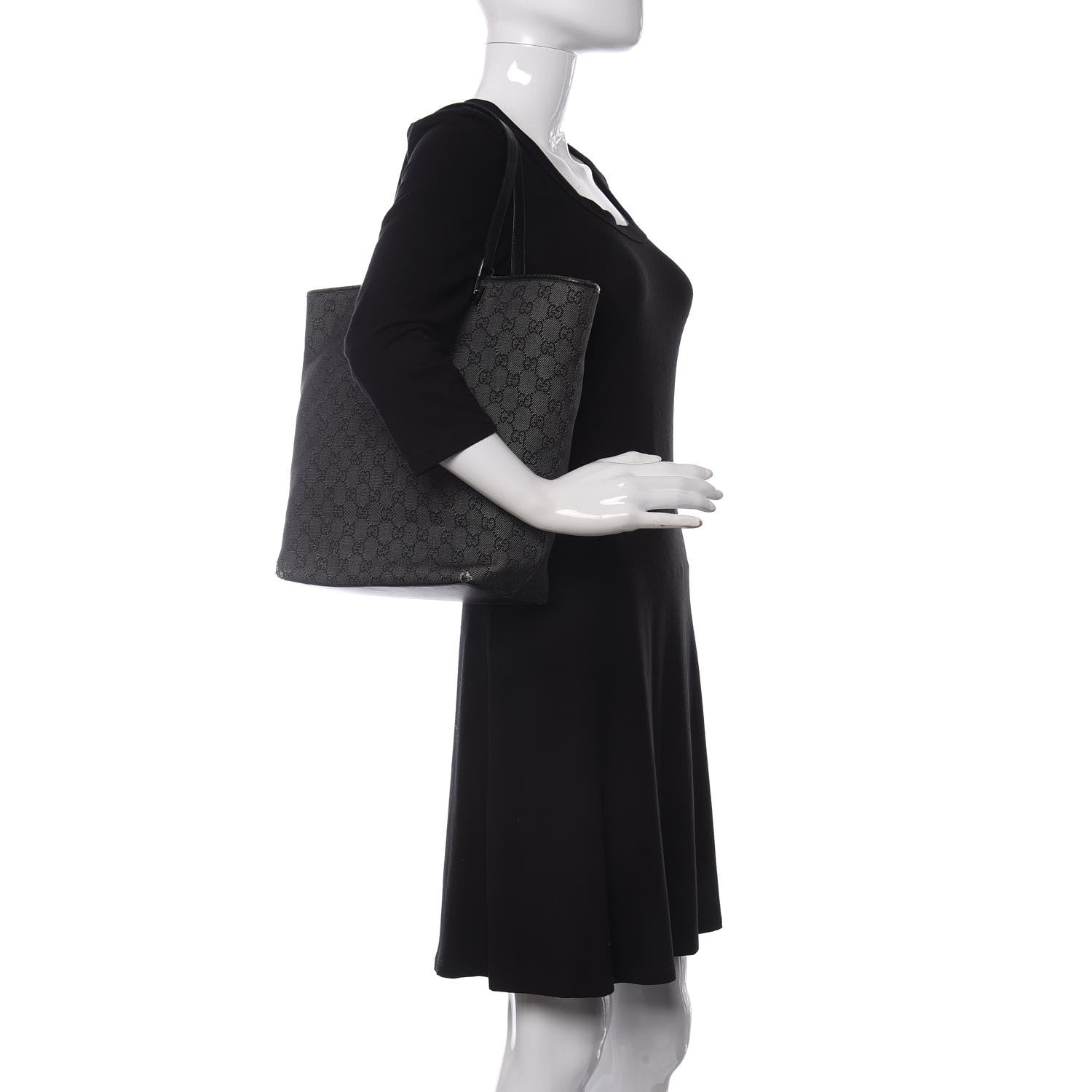 Gucci Monogram Bucket Tote Black 2 of 15