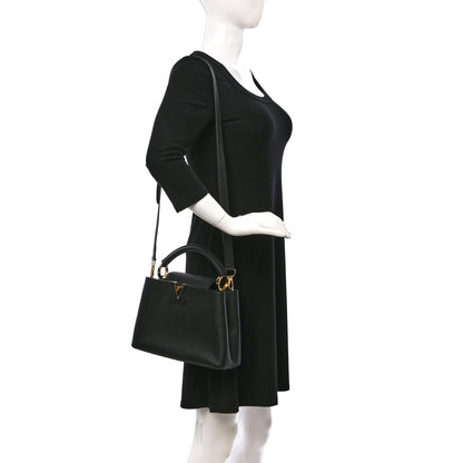 Louis Vuitton Taurillon Capucines BB Black Fuchsia 2 of 9