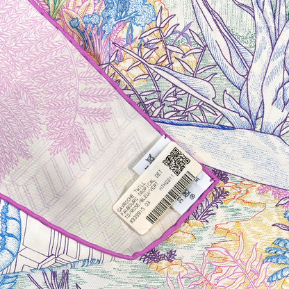 Hermes Silk Faubourg Tropical Scarf 45 Rose Blue Vert 3 of 3