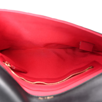Chanel Calfskin Quilted Front Logo Enchained Clutch Black 5 of 8