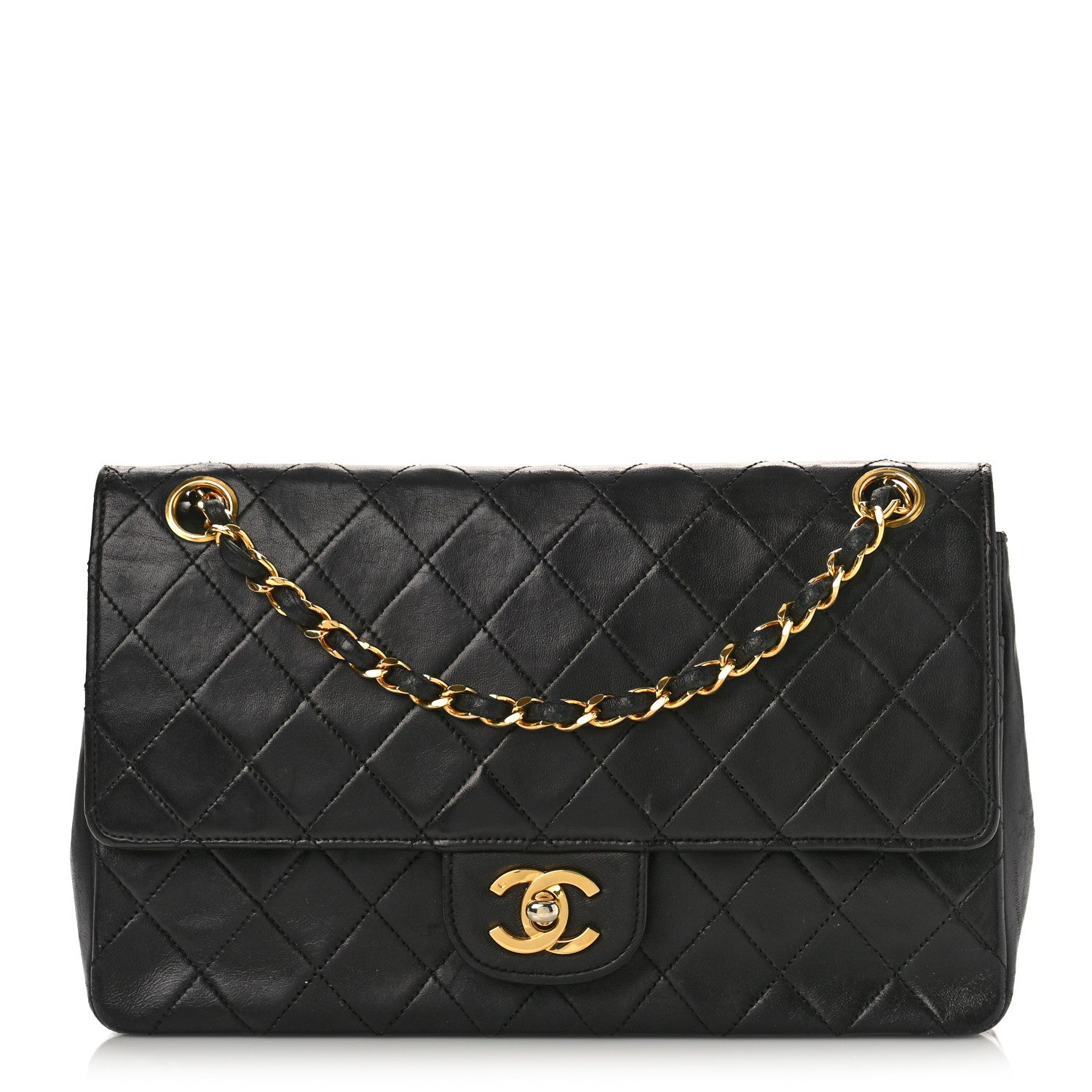 Chanel Lambskin Quilted Medium Double Flap Black 1 of 15