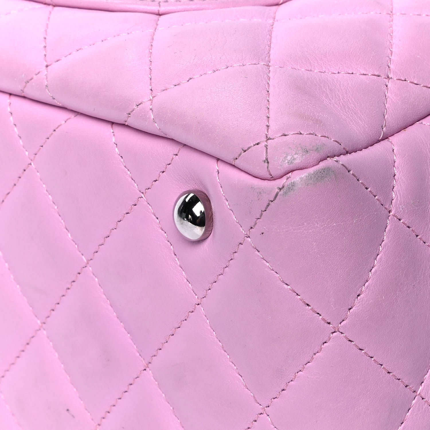 Chanel Calfskin Quilted Large Cambon Bowler Pink Black 8 of 9