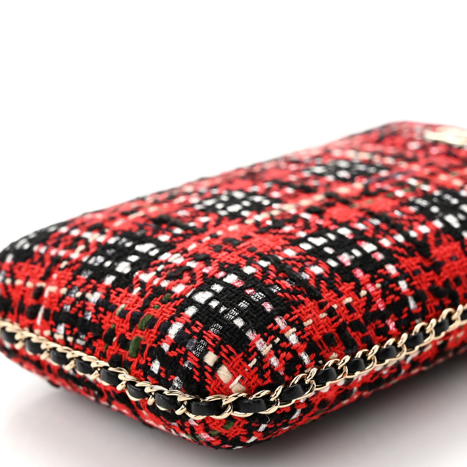 Chanel Tweed Chain Around Phone Holder Red Multicolor 9 of 9
