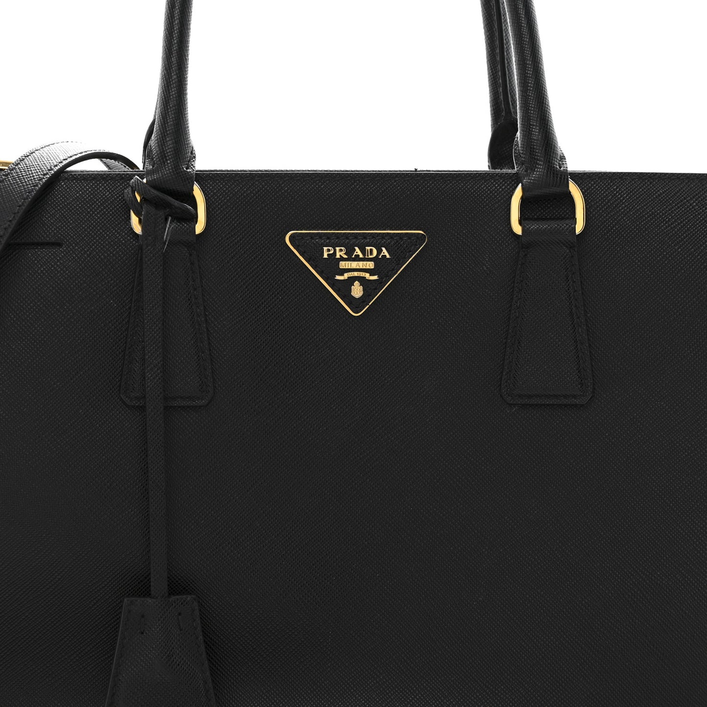 Saffiano Lux Large Galleria Double Zip Tote Black