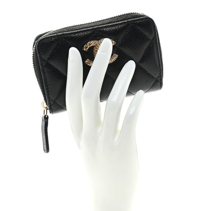 Chanel Caviar Quilted Multi Chain CC Zip Coin Purse Black 2 of 7