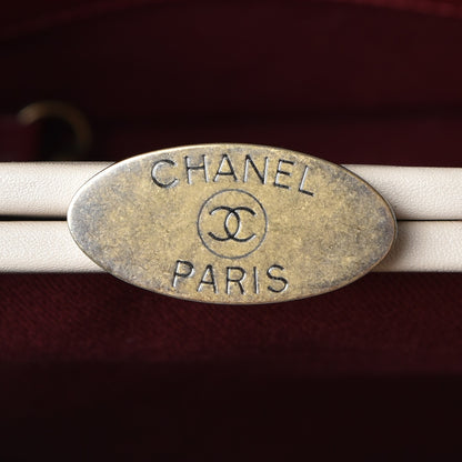 Chanel Aged Calfskin Large Just Mademoiselle Bowling Bag Beige 7 of 10