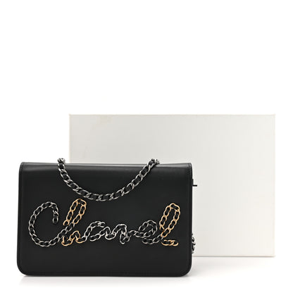 Chanel Calfskin Chain 20s Signe Wallet on Chain WOC Black 16 of 16