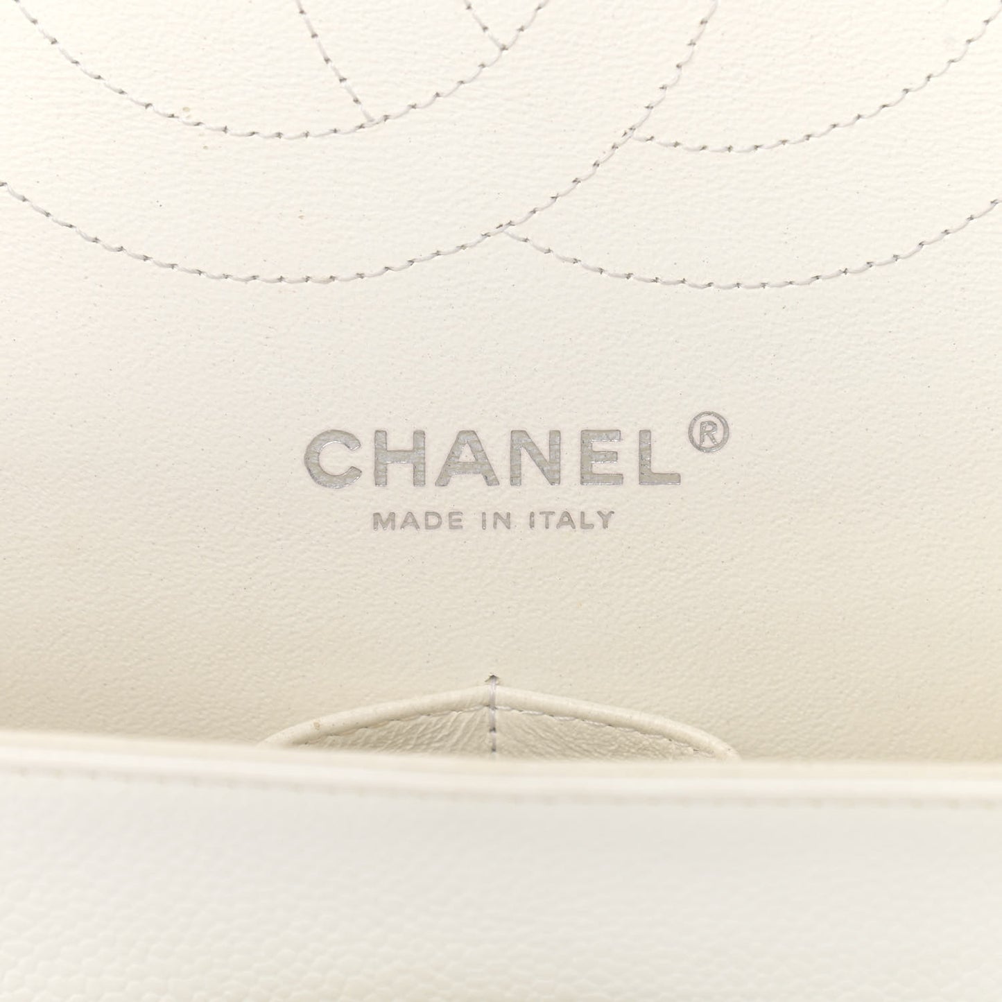 Caviar Quilted Jumbo Double Flap White