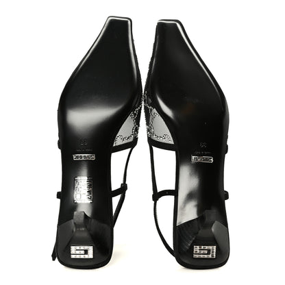 Gucci Tela Retino Kid Scamosciato Crystal GG Monogram Square G 35mm Slingback Pumps 39 Black 6 of 11