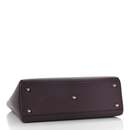 Christian Dior Grained Calfskin Large Lady Dior Burgundy 4 of 9