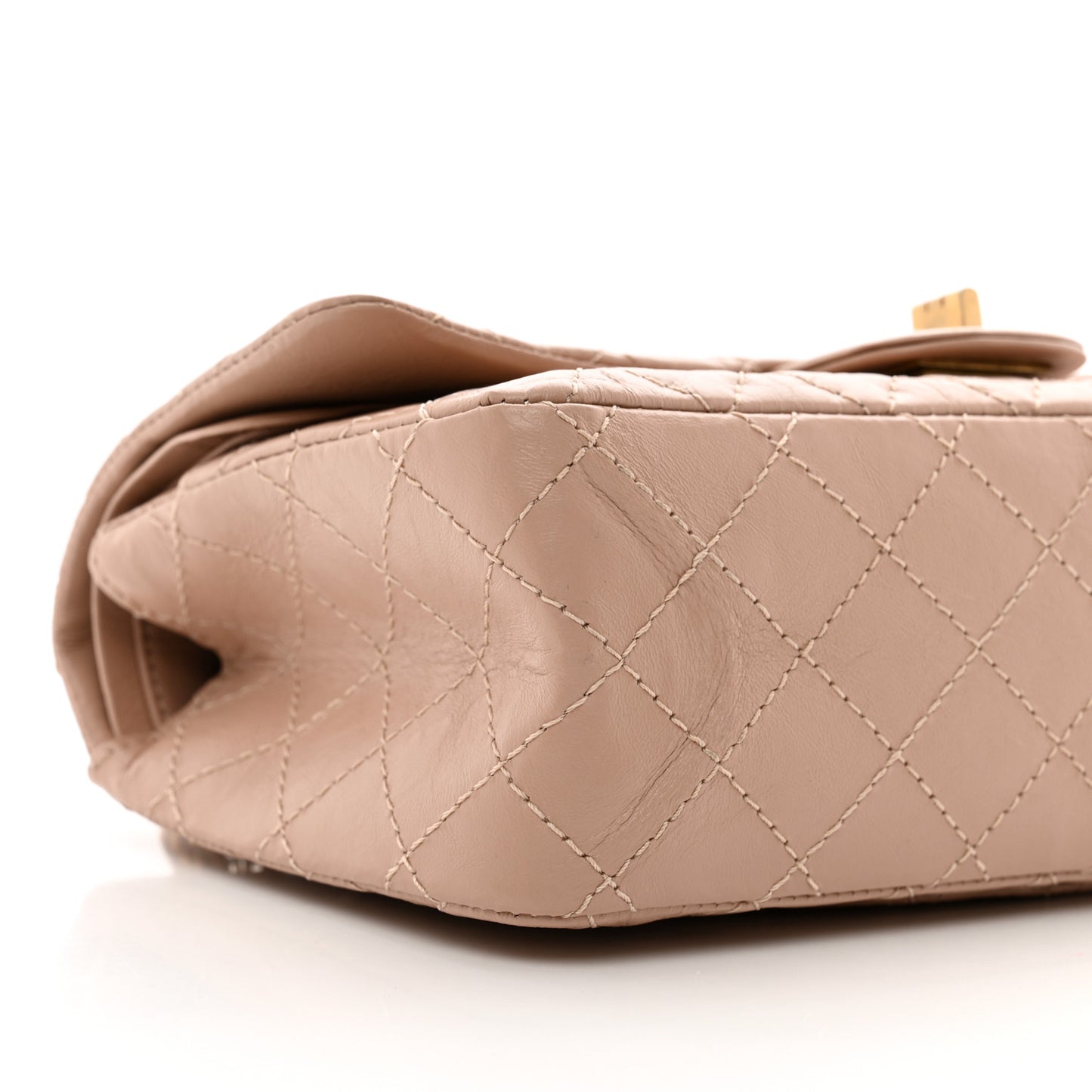 Aged Calfskin Quilted 2.55 Reissue 225 Flap Light Beige