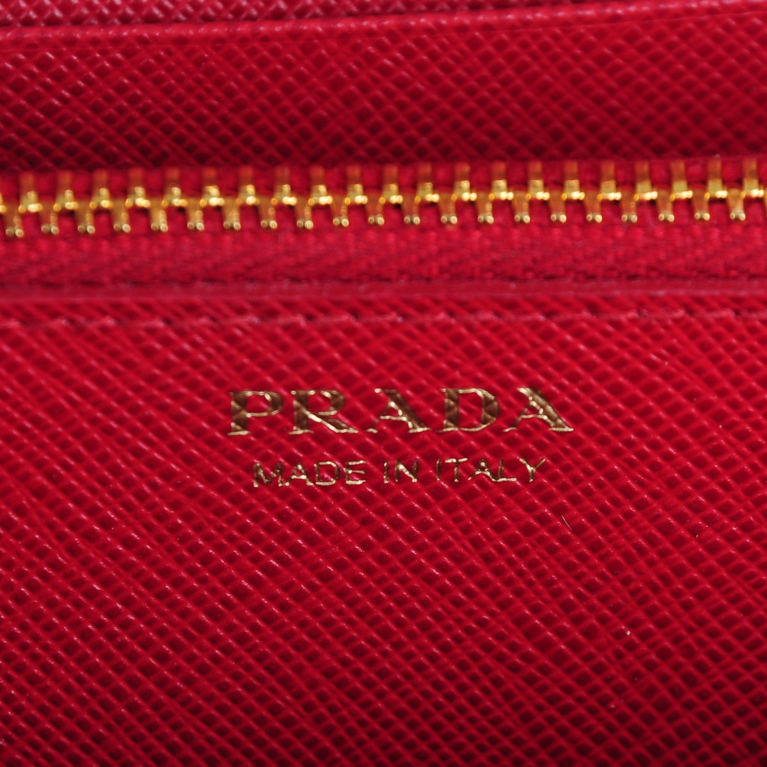 Prada Saffiano Lux Chain Wallet Fuoco 6 of 6