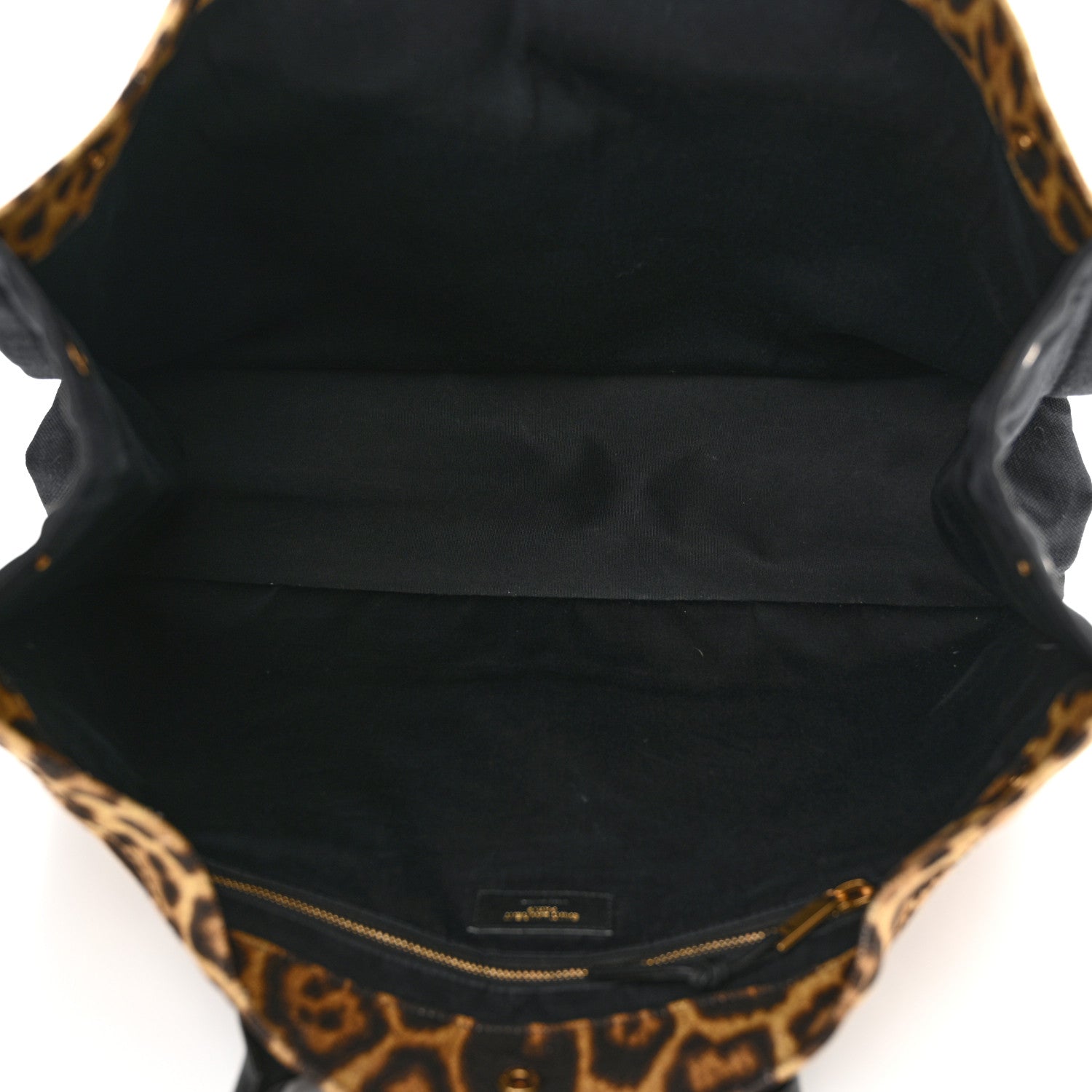 Saint Laurent Canvas Calfskin Leopard Print Rive Gauche Noe Tote Natural Black 5 of 13